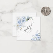 PixDezines Watercolor Dusty Blue Rose Vielen Dank Mitteilungskarte (Vorderseite/Rückseite Beispiel)