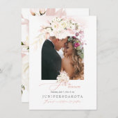 PixDezines Watercolor Dusty Pink Roses Hydrangea Save The Date (Vorne/Hinten)