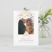 PixDezines Watercolor Dusty Pink Roses Hydrangea Save The Date (Stehend Vorderseite)