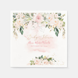 PixDezines Watercolor Dusty Pink Roses Kinderdusch Serviette