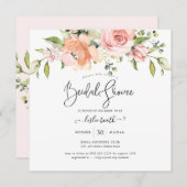 PixDezines Watercolor Dusty Rose Brautparty Einladung (Vorne/Hinten)