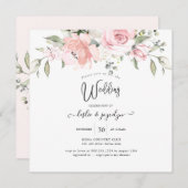PixDezines Watercolor Dusty Rose Hochzeit Einladung (Vorne/Hinten)