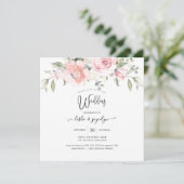 PixDezines Watercolor Dusty Rose Hochzeit Einladung (Stehend Vorderseite)