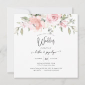 PixDezines Watercolor Dusty Rose Hochzeit Einladung (Vorderseite)