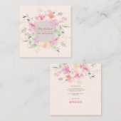 PixDezines Watercolor Elegantes Flushing Romance Quadratische Visitenkarte (Vorne/Hinten)