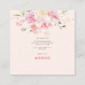 PixDezines Watercolor Elegantes Flushing Romance Quadratische Visitenkarte (Rückseite)