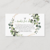 PixDezines Watercolor Eukalyptus Buchanfrage Platzkarte (Vorderseite)