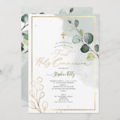 PixDezines Watercolor Eukalyptus-Kommune Einladung (Vorne/Hinten)