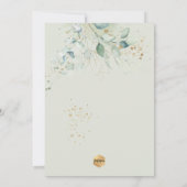 PixDezines Watercolor Eukalyptus Taufe Einladung (Rückseite)