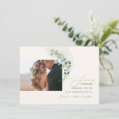 PixDezines Watercolor Eukalyptus Wreath Greenery Save The Date (Stehend Vorderseite)