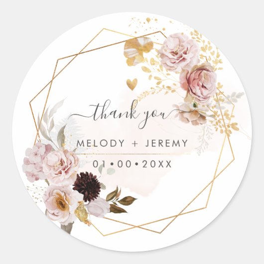 PixDezines Watercolor Fall Garden Blume Klassisch Runder Aufkleber (Vorderseite)