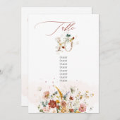 PixDezines Watercolor Fall Garden Blume Tabelle 10 Einladung (Vorne/Hinten)