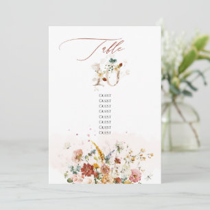 PixDezines Watercolor Fall Garden Blume Tabelle 10 Einladung