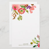 PixDezines Watercolor Floral/DIY Hintergrund Briefpapier (Vorne/Hinten)