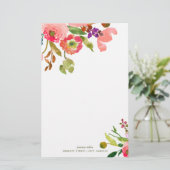 PixDezines Watercolor Floral/DIY Hintergrund Briefpapier (Stehend Vorderseite)