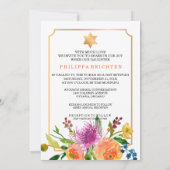 PixDezines Watercolor/Floral/RanunculusBat Mitzvah Einladung (Rückseite)