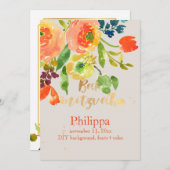 PixDezines Watercolor/Floral/RanunculusBat Mitzvah Einladung (Vorne/Hinten)