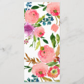 PixDezines Watercolor Floral Wedding Program Programm (Rückseite)