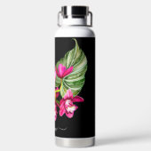 PixDezines Watercolor Fuschia Cymbidium Orchid Trinkflasche (Rückseite)