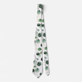 PixDezines Watercolor Goldene Eukalyptus Krawatte (Vorderseite)