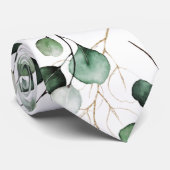 PixDezines Watercolor Goldene Eukalyptus Krawatte (Gerollt)