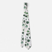 PixDezines Watercolor Goldene Eukalyptus Krawatte (Rückseite)