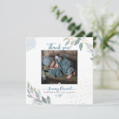 PixDezines Watercolor Greenerie Vielen Dank Einladung (Stehend Vorderseite)