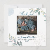 PixDezines Watercolor Greenerie Vielen Dank Einladung (Vorderseite)