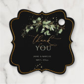 PixDezines Watercolor Greenery Eucalyptus Danke Geschenkanhänger (Rückseite)