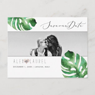 PixDezines Watercolor Greenery, Termin vormerken Postkarte