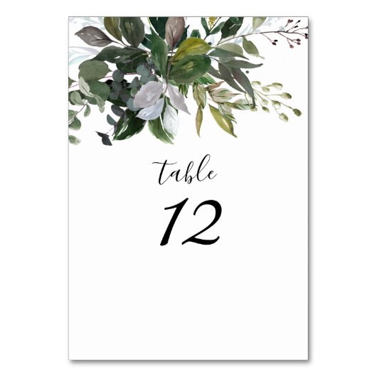 PixDezines Watercolor Grüne Eukalyptus Tischnummer (Vorderseite)