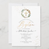 PixDezines Watercolor Grüner Wreath Einladung (Vorderseite)