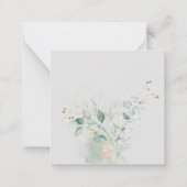 PixDezines Watercolor Imitate Gold Eukalyptus Mitteilungskarte (Rückseite)