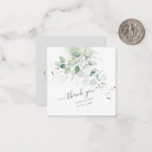 PixDezines Watercolor Imitate Gold Eukalyptus Mitteilungskarte (Vorderseite/Rückseite Beispiel)