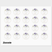 PixDezines Watercolor Lavender Lila Rose Runder Aufkleber (Blatt)