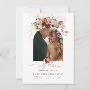 PixDezines Watercolor Marsala Rot Herbstliebe Spei Save The Date