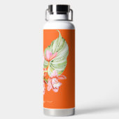 PixDezines Watercolor Orange Cymbidium Orchid Trinkflasche (Rückseite)