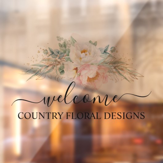 PixDezines Watercolor Peonies Eucalyptus Fensteraufkleber (Blatt 2)