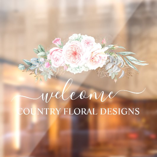 PixDezines Watercolor Peonies Eucalyptus Window Cl Fensteraufkleber (Blatt 2)