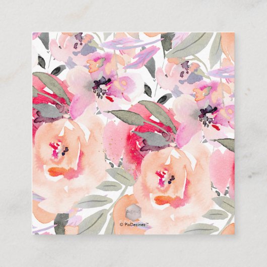 PixDezines Watercolor Peonies Recipe Request Enclo Begleitkarte (Rückseite)