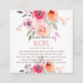 PixDezines Watercolor Peonies Recipe Request Enclo Begleitkarte (Vorderseite)