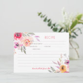 PixDezines Watercolor Peonies Rezept Karte (Stehend Vorderseite)