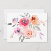 PixDezines Watercolor Peonies Rezept Karte (Rückseite)