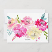 PixDezines Watercolor Peonies Rezept Karte (Rückseite)