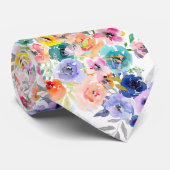 PixDezines Watercolor Petite Summer Florals Krawatte (Gerollt)