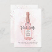 PixDezines Watercolor Pink Champagne Brunch Bubbly Einladung (Vorne/Hinten)