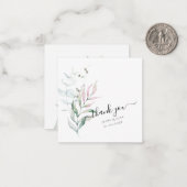 PixDezines Watercolor Pink Gum Eukalyptus Mitteilungskarte (Vorderseite/Rückseite Beispiel)