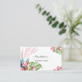 PixDezines Watercolor Pink Kona Cymbidium Visitenkarte (Stehend Vorderseite)