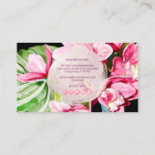 PixDezines Watercolor Pink Kona Cymbidium Visitenkarte (Rückseite)