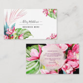 PixDezines Watercolor Pink Kona Cymbidium Visitenkarte (Vorne/Hinten)